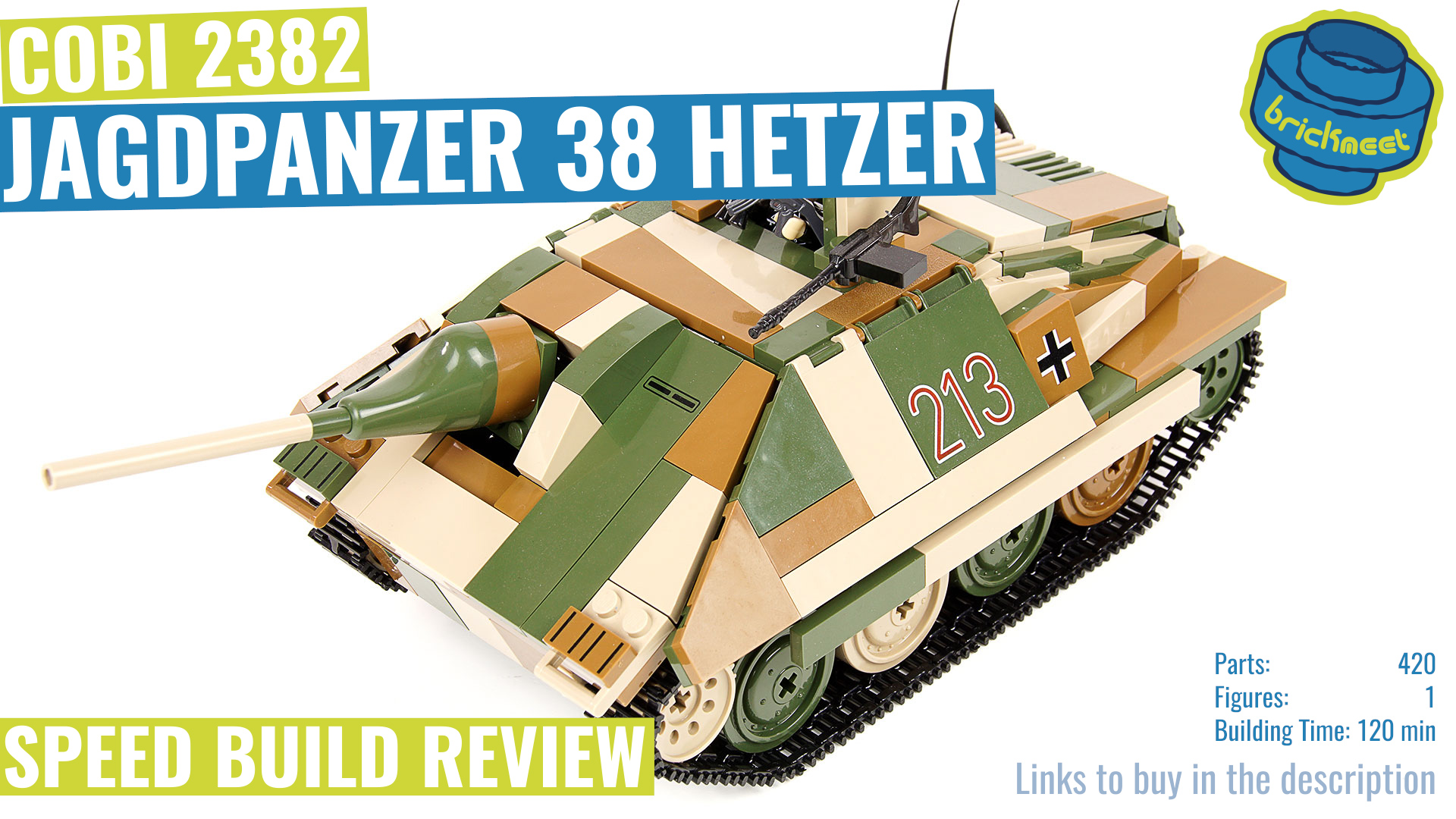 COBI 2382 Jagdpanzer 38 t Hetzer Speed Build Review BrickMeet EN