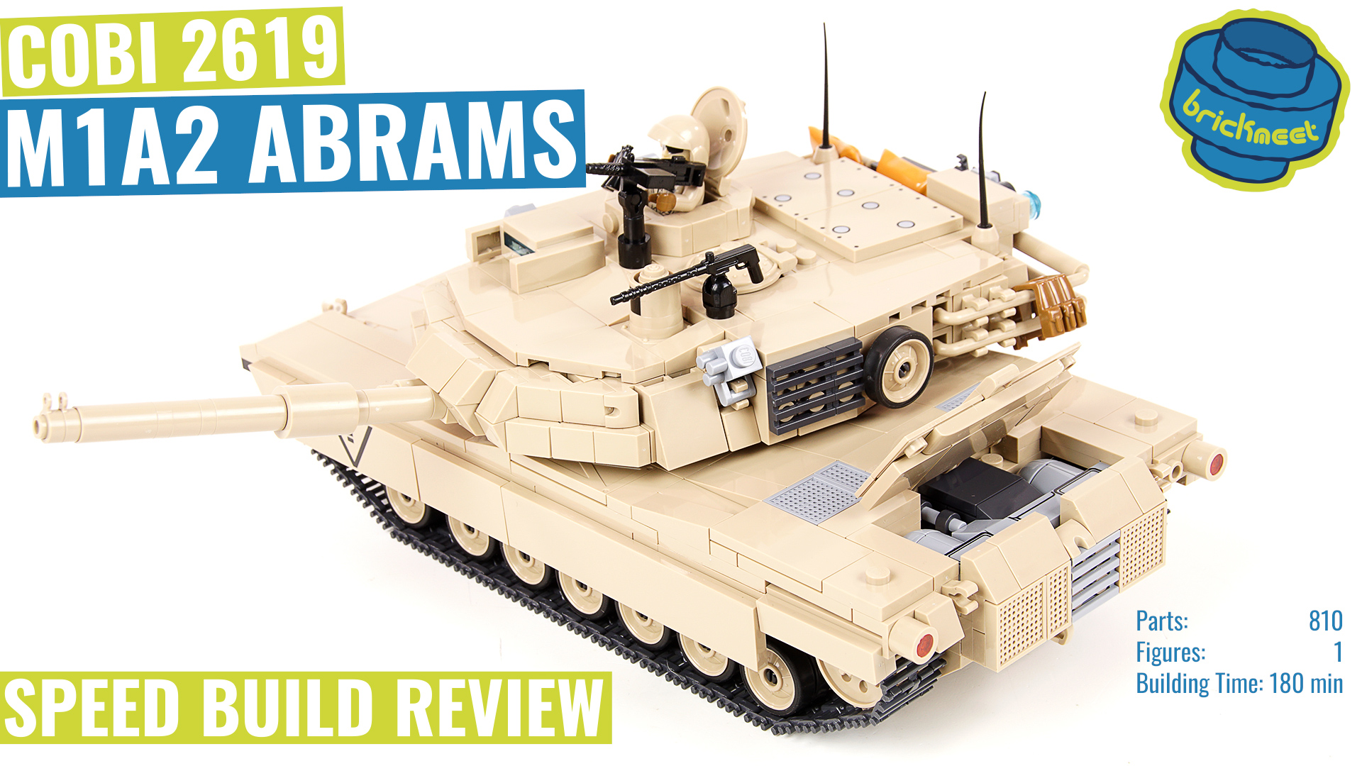 COBI 2619 M1A2 Abrams amerikanischer Militär Panzer Bausteinsatz 810 Teile 1:35 
