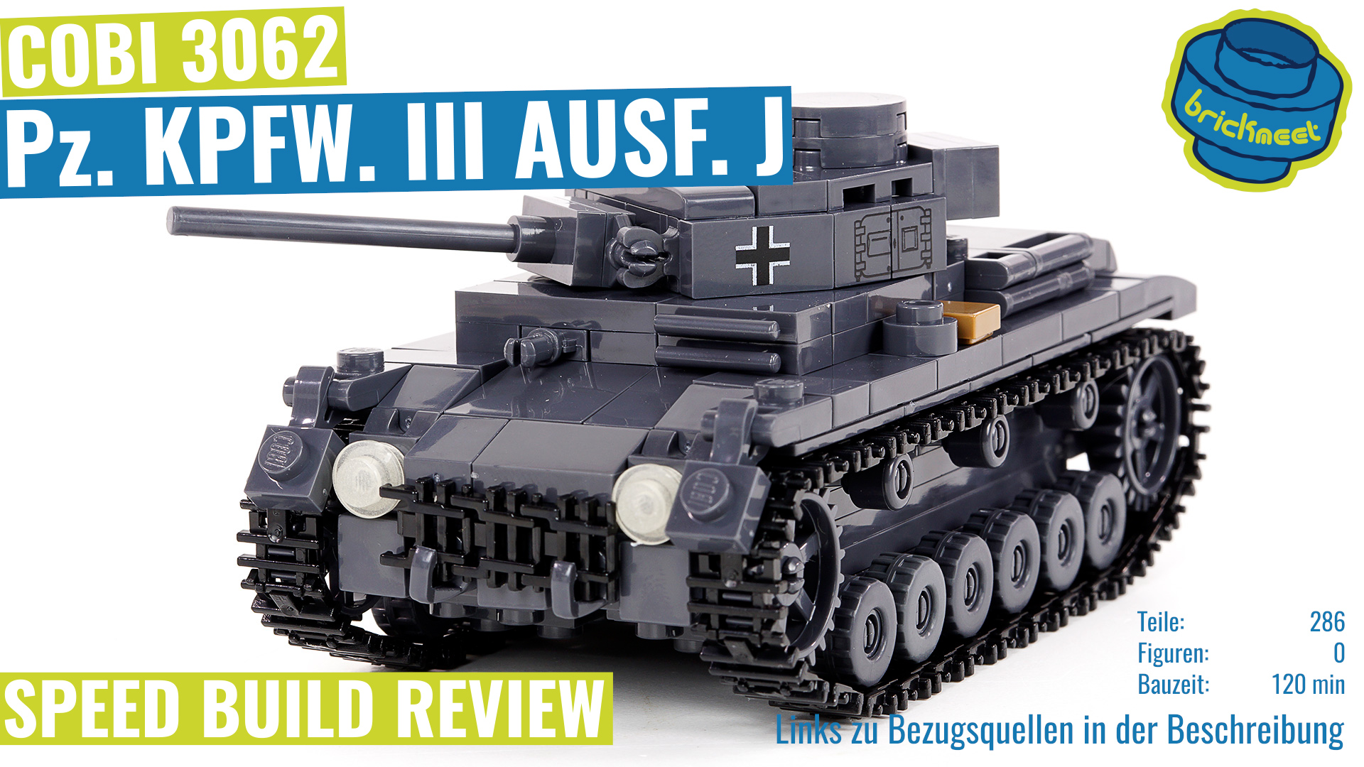 Cobi 3062 Wot Pz Kpfw Iii Ausf J Scale 1 48 Speed Build Review Brickmeet En