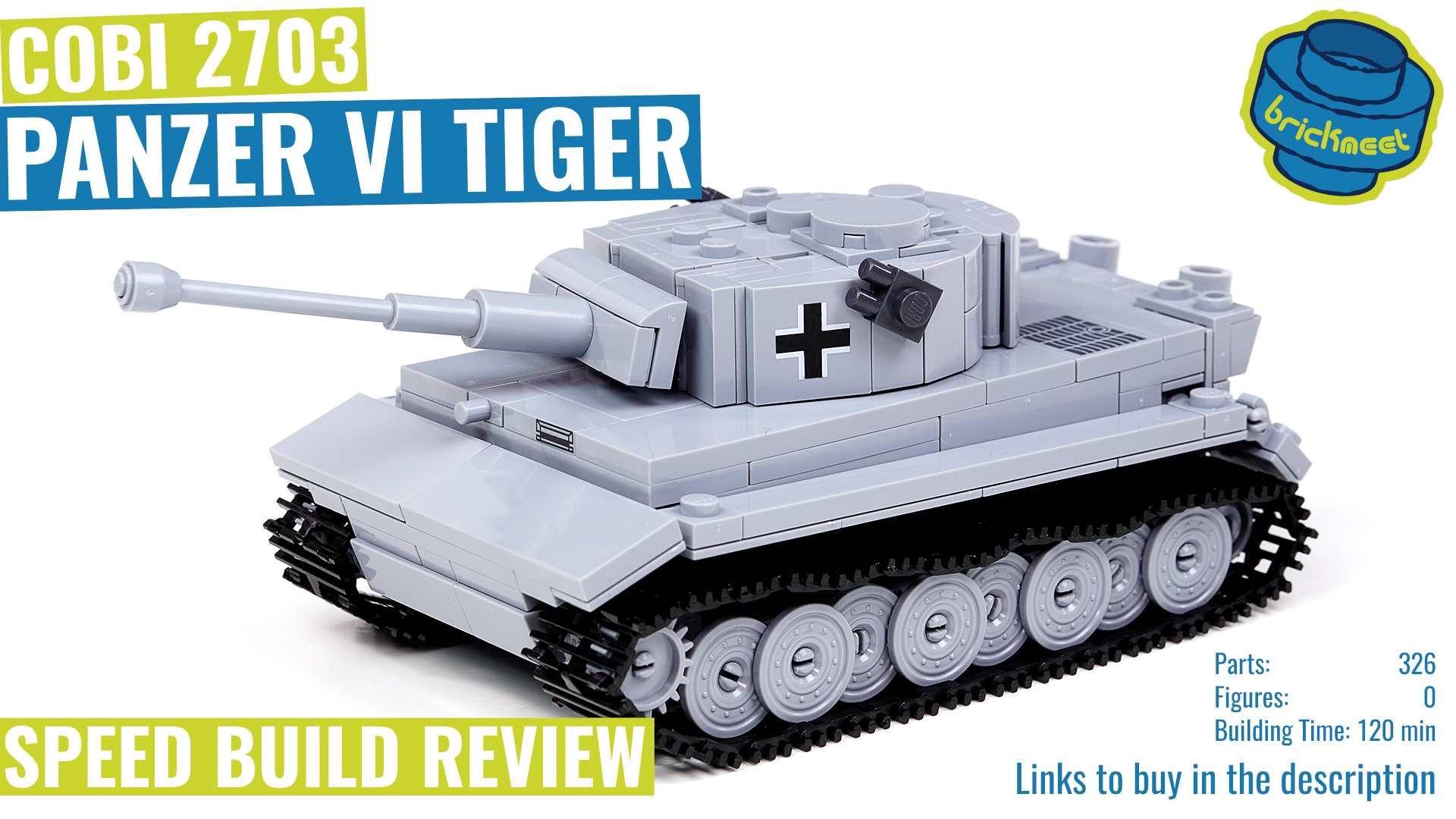 COBI 2703 Panzer Tiger (Scale 1:48) Speed Build Review - BrickMeet EN