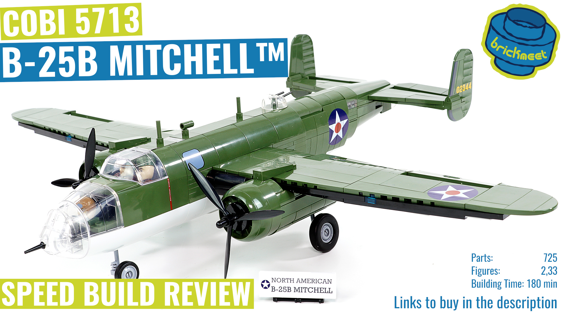 COBI 5713 North American B-25B Mitchell â„¢ - Speed Build Review - BrickMeet ...