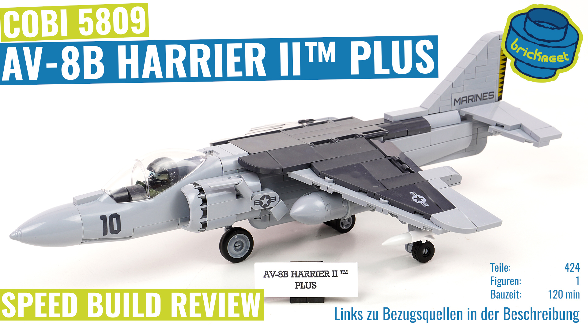 diseñador Para un día de viaje Entender mal COBI 5809 - AV-8B Harrier II™ Plus - Speed Build Review - BrickMeet EN