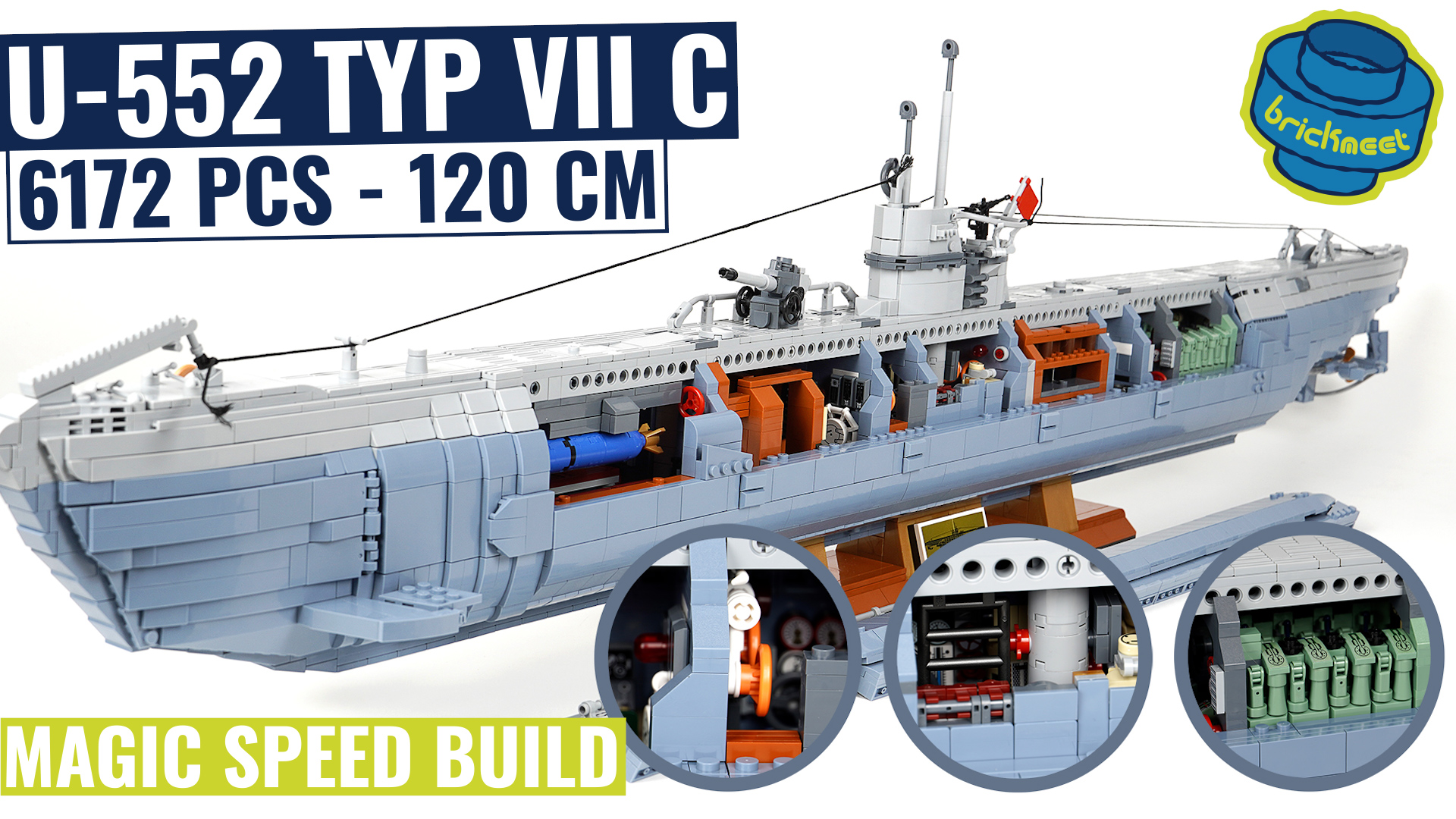Panlos 628011 German U 552 Type VII C Speed Build Review BrickMeet EN