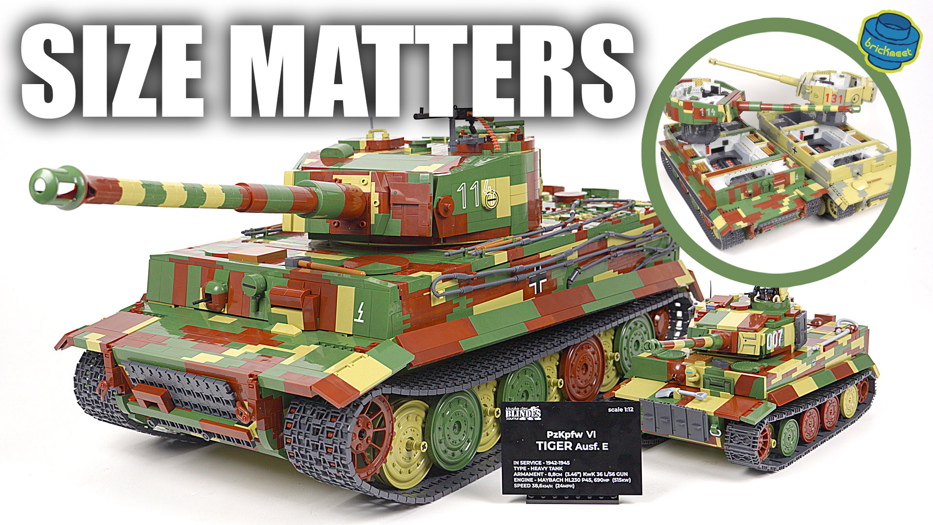 COBI 2807 - Tiger I Ausf. E 1:12 (Speed Build Review) - BrickMeet EN